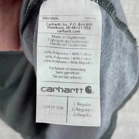 Carhartt short sleeve shirt Mens L Relaxed Fit Gray 1700 - Picture 4 of 8